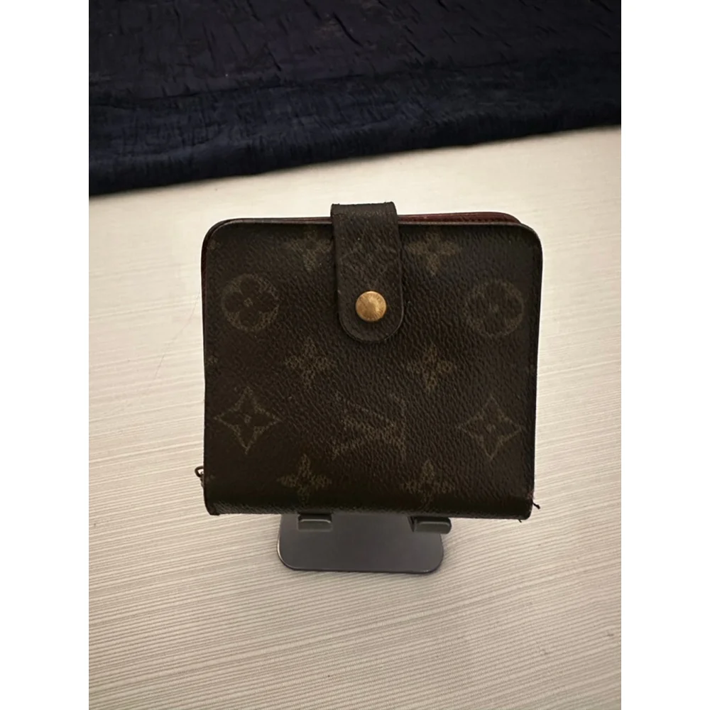 Louis Vuitton Brown & Tan Monogram Snap & Zip Wallet